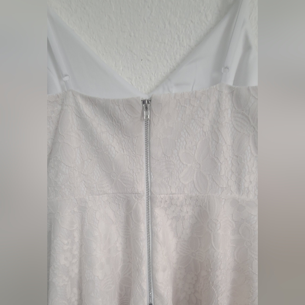 Lulu's White Lace Spaghetti-Strap Fit-and-Flare Dress - Picture 6 of 9